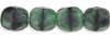 Cristal Checo - Facetada - 4mm - Green with Black Swirl (50 Uds.)