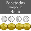 Cristal Checo - Facetada - 4mm - Aztec Gold Satin (100 Uds.)