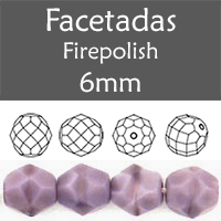 Cristal Checo - Facetada - 6mm - Lavender Coral (25 Uds.)