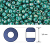 Toho - Rocalla - 8/0 - Inside Color Rainbow Light Sapphire & Opaque Teal Lined (10 gramos)