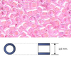 Miyuki - Delica - 11/0 - Pink Lined Crystal AB (5 gramos)