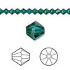 Cristal Checo - Bicono Tin Cut - 4mm - Emerald (24 Uds.)