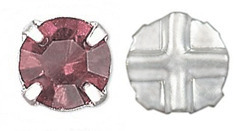 Cristal Checo Engastado - Extra Chaton Roses - ss30 - Light Amethyst & Silver (6 Uds.)