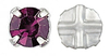 Cristal Checo Engastado - Extra Chaton Roses - ss30 - Amethyst & Silver (6 Uds.)