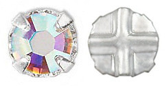 Cristal Checo Engastado - Extra Chaton Roses - ss30 - Crystal AB & Silver (6 Uds.)