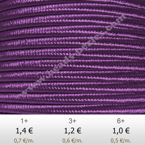 Textil - Soutache-Rayón - 3mm - Dark Purple (Morado Oscuro) (2 metros)