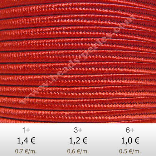Textil - Soutache-Rayón - 3mm - Flame Red (Rojo Fuego) (2 metros)