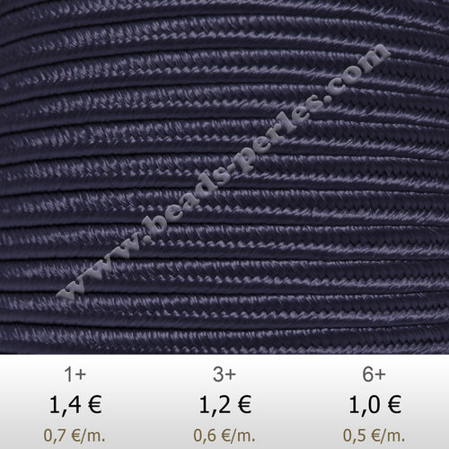 Textil - Soutache-Rayón - 3mm - Navy Blue (Azul Marino) (2 metros)