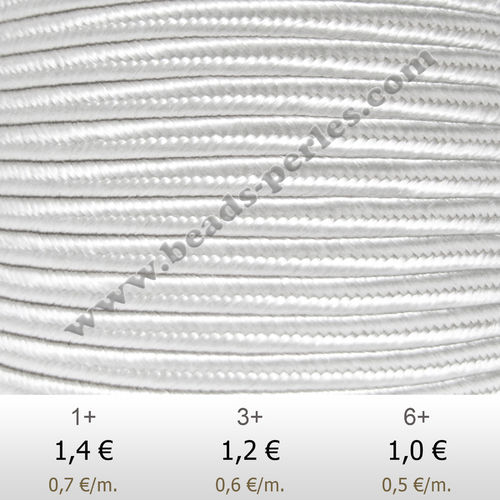 Textil - Soutache-Rayón - 3mm - White (Blanco) (2 metros)