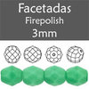 Cristal Checo - Facetada - 3mm - Opaque Green Turquoise (100 Uds.)