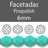 Cristal Checo - Facetada - 6mm - Persian Turquoise (25 Uds.)