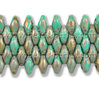Cristal Checo - Superduo - 2,5x5mm - Turquoise Antique Silver Picasso (10 gr.)