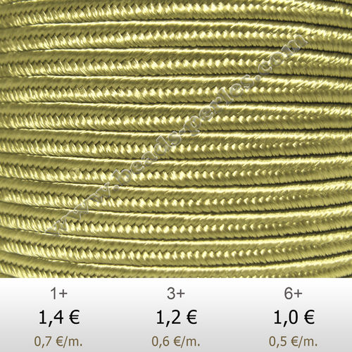 Textil - Soutache-Rayón - 3mm - Pale Gold (Oro Pálido) (2 metros)