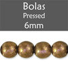 Cristal Checo - Bola - 6mm - Lila Bronze Marbled (25 Uds.)