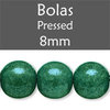 Cristal Checo - Bola - 8mm - Marbled Green (15 Uds.)