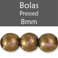 Cristal Checo - Bola - 8mm - Lila Bronze Marbled (15 Uds.)