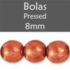 Cristal Checo - Bola - 8mm - Coral Gold Marbled (15 Uds.)