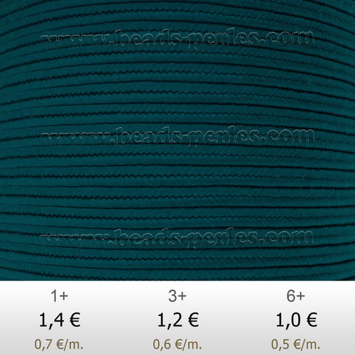 Textil - Soutache-Poliester - 3mm - Dark Teal (Azul Verdoso Oscuro) (2 metros)