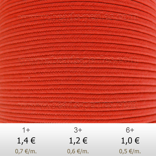 Textil - Soutache-Poliester - 3mm - Coral Neón Flúor (2 metros)