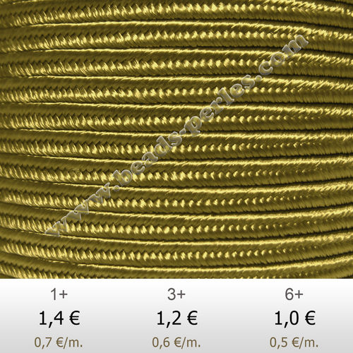 Textil - Soutache-Rayón - 3mm - Antique Gold (Oro envejecido) (2 metros)