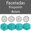 Cristal Checo - Facetada - 4mm - Opaque Blue Turquoise (100 Uds.)