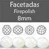 Cristal Checo - Facetada - 8mm - Frosted Snow White (25 Uds.)