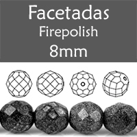 Cristal Checo - Facetada - 8mm - Frosted Snow Jet (25 Uds.)