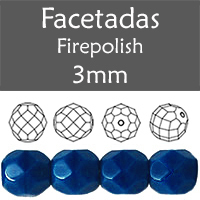 Cristal Checo - Facetada - 3mm - Opaque Blue (100 Uds.)