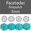 Cristal Checo - Facetada - 3mm - Opaque Blue Turquoise (100 Uds.)