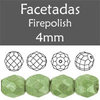Cristal Checo - Facetada - 4mm - Marbled Prairie Green (100 Uds.)
