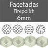 Cristal Checo - Facetada - 6mm - Opaque Grey White Luster (25 Uds.)