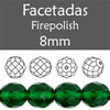 Cristal Checo - Facetada - 8mm - Green Emerald (25 Uds.)