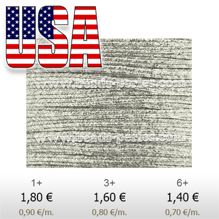 Textil - Soutache Metalizado - 3mm - Platino (2 metros)