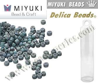 DB1063 - Miyuki - Delica - 11/0 - Matte Metallic Blue Slate Gold Iris (tubo de 7,6 gr.)