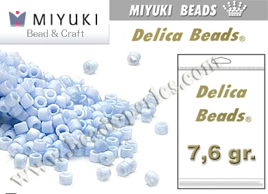 DB1527 - Miyuki - Delica - 11/0 - Matte Rainbow Sky Blue (bolsa de 7,6 gr.)