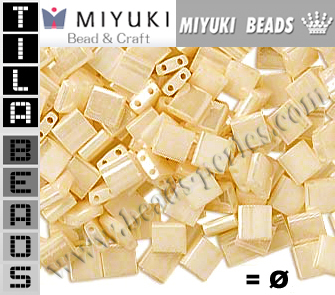 TL00592 - Miyuki - Tila - 5x5mm - Antique Ivory Pearl Ceylon (10 gramos)