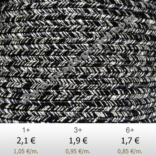 Textil - Soutache METALLICUM - 3mm - Argentum Black (Negro Argentum) (2 metros)