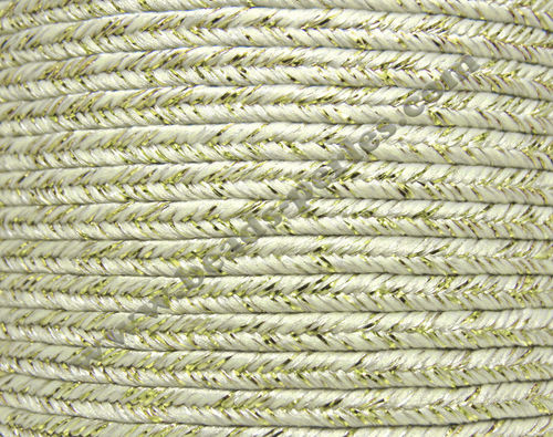 Textil - Soutache METALLICUM - 3mm - Aurum White (Blanco Aurum) (50 metros)