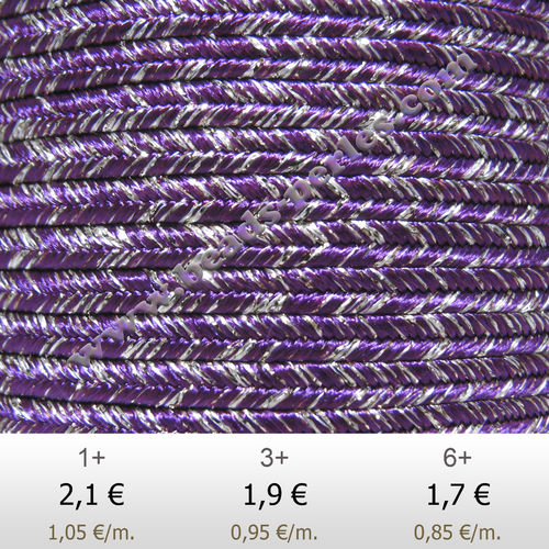Textil - Soutache METALLICUM - 3mm - Argentum Dark Purple (Morado Oscuro Argentum) (2 metros)