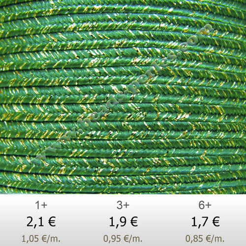 Textil - Soutache METALLICUM - 3mm - Aurum Emerald (Esmeralda Aurum) (2 metros)