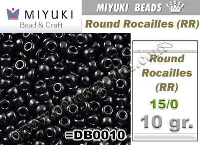 RR00401 - Miyuki - Rocalla - 15/0 - Opaque Black (10 gramos)