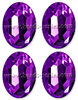 Cabuchón - Acrílico - Facetado - Ovalado 18x25mm - Púrpura (4 Uds.)