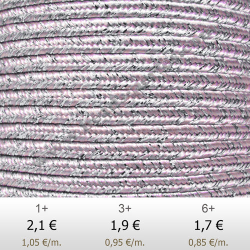Textil - Soutache METALLICUM - 3mm - Argentum Pale Lilac (Lila Pálido Argentum) (2 metros)