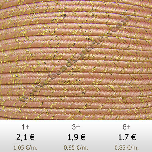Textil - Soutache METALLICUM - 3mm - Aurum Salmon (Salmón Aurum) (2 metros)