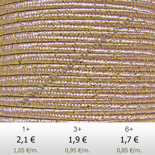 Textil - Soutache METALLICUM - 3mm - Aurum Petal (Pétalo Aurum) (2 metros)