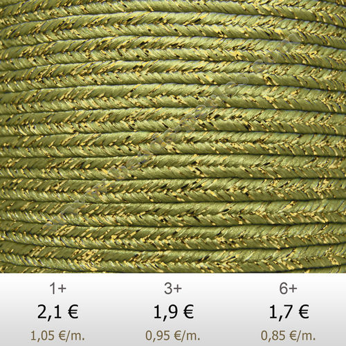 Textil - Soutache METALLICUM - 3mm - Aurum Leaf (Hoja Aurum) (2 metros)