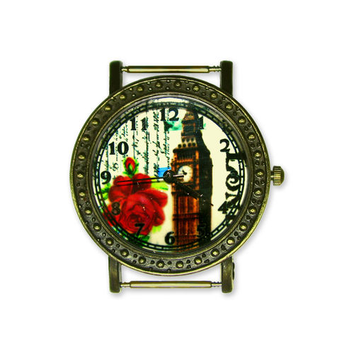 Fornitura - Esfera de reloj - Big Ben and Union Rose - Bronce Antiguo (1 Uds.)