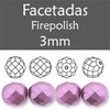 Cristal Checo - Facetada - 3mm - Pastel Pale Lilac (100 Uds.)