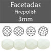 Cristal Checo - Facetada - 3mm - Silk White Pearl (100 Uds.)