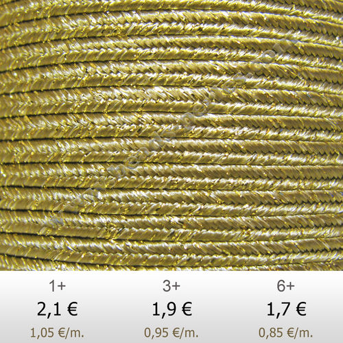 Textil - Soutache METALLICUM - 3mm - Aurum Bronze (Bronce Aurum) (2 metros)